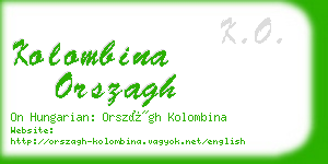 kolombina orszagh business card